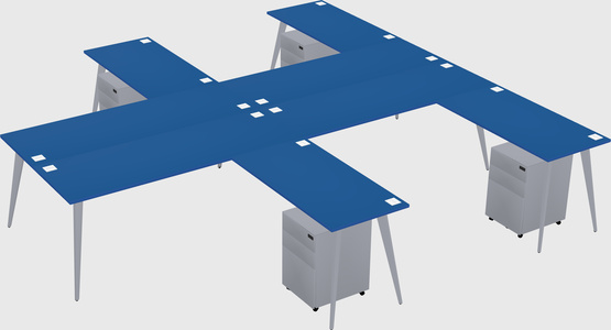 Shared l-shaped office desk system