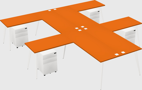 Shared l-shaped office desk system