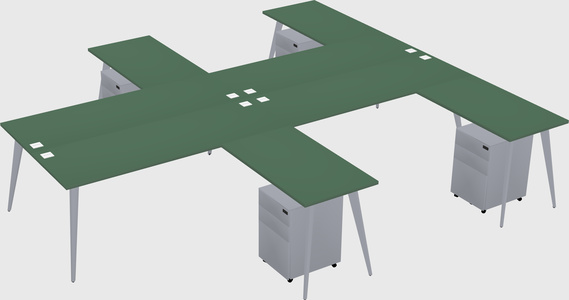 Shared l-shaped office desk system