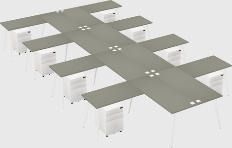 Shared l-shaped office desk system
