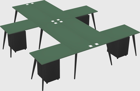 Shared l-shaped office desk system