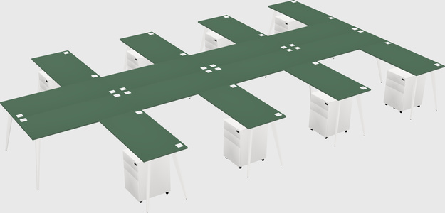 Shared l-shaped office desk system