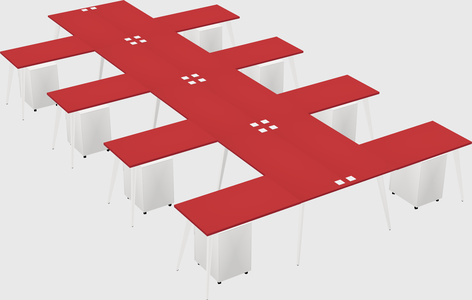 Shared l-shaped office desk system