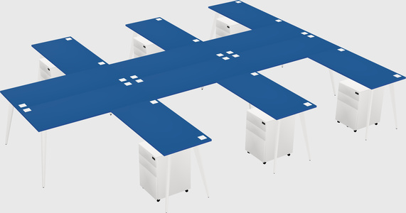 Shared l-shaped office desk system