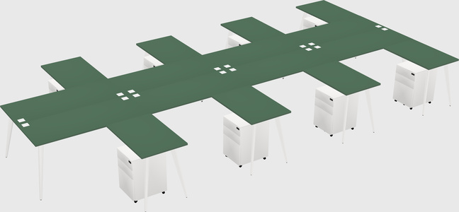 Shared l-shaped office desk system