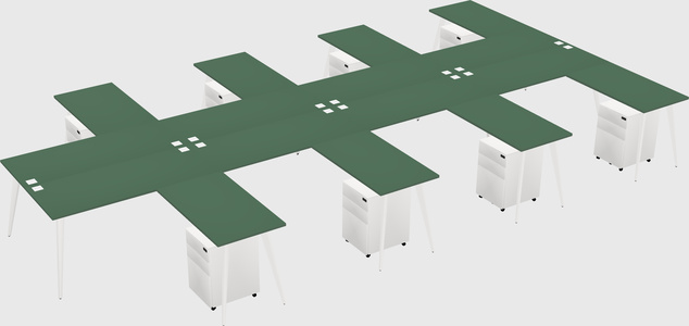 Shared l-shaped office desk system