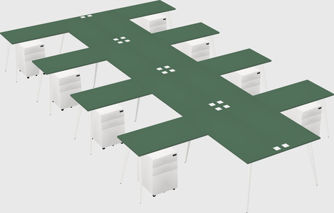 Shared l-shaped office desk system