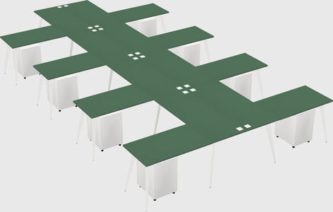Shared l-shaped office desk system