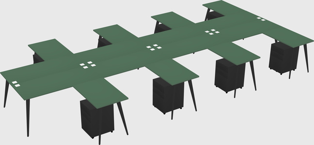 Shared l-shaped office desk system