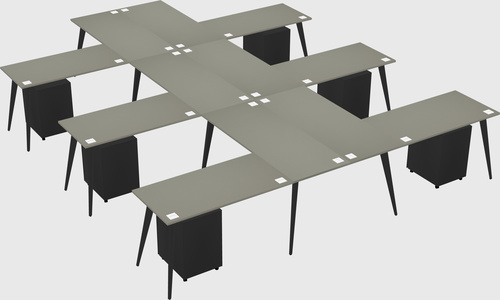 Shared l-shaped office desk system