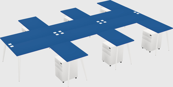Shared l-shaped office desk system