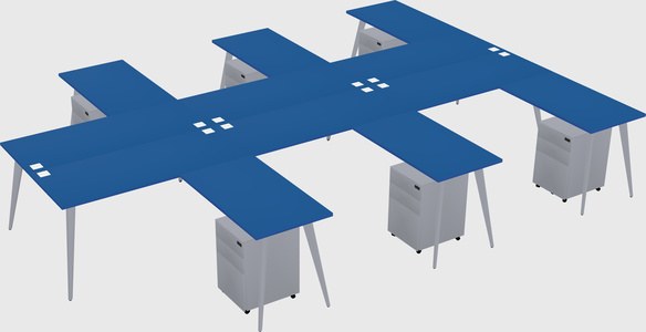 Shared l-shaped office desk system