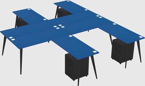 Shared l-shaped office desk system