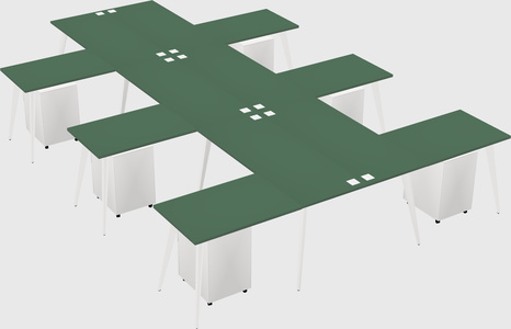 Shared l-shaped office desk system
