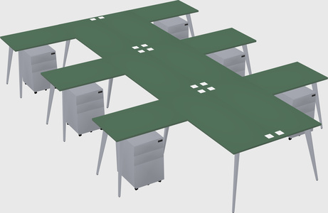 Shared l-shaped office desk system