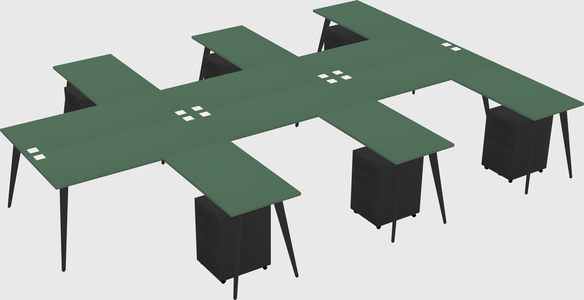 Shared l-shaped office desk system