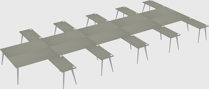 Shared l-shaped office desk system