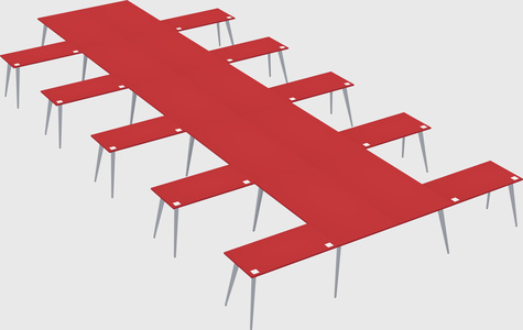 Shared l-shaped office desk system
