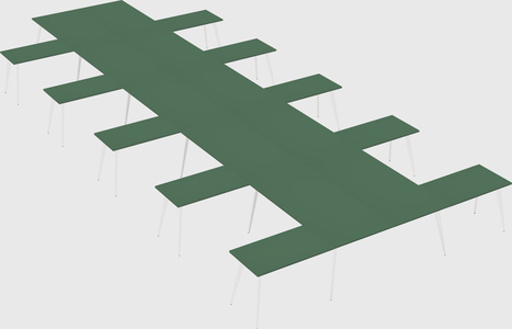 Shared l-shaped office desk system