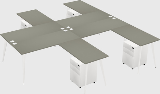 Shared l-shaped office desk system