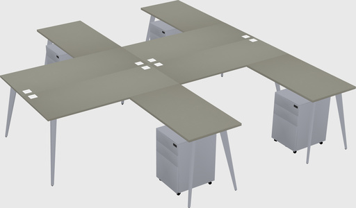 Shared l-shaped office desk system