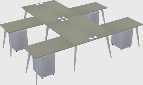 Shared l-shaped office desk system