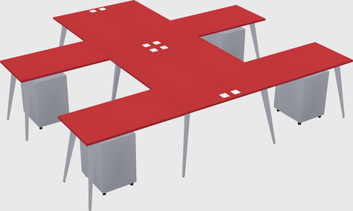 Shared l-shaped office desk system