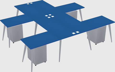 Shared l-shaped office desk system