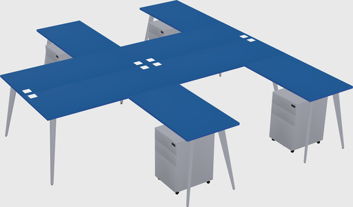 Shared l-shaped office desk system