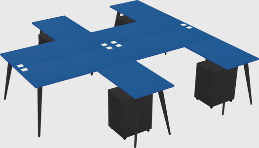 Shared l-shaped office desk system