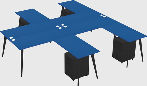 Shared l-shaped office desk system