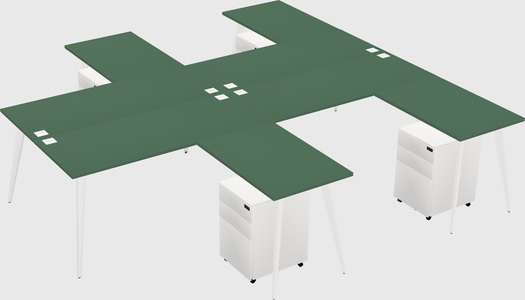 Shared l-shaped office desk system