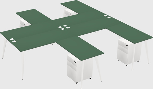 Shared l-shaped office desk system