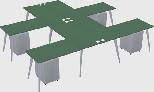 Shared l-shaped office desk system