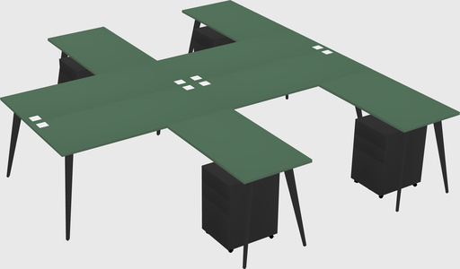 Shared l-shaped office desk system