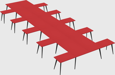 Shared l-shaped office desk system