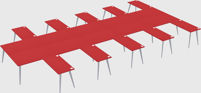 Shared l-shaped office desk system