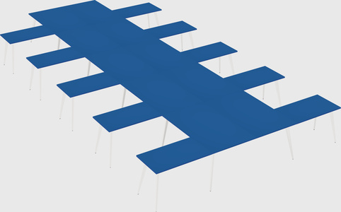 Shared l-shaped office desk system