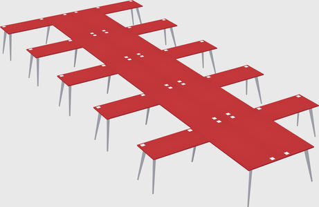 Shared l-shaped office desk system