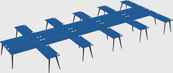Shared l-shaped office desk system