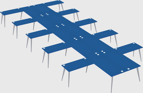 Shared l-shaped office desk system