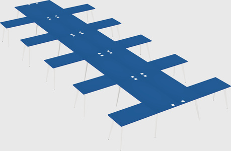 Shared l-shaped office desk system