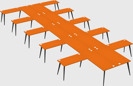 Shared l-shaped office desk system
