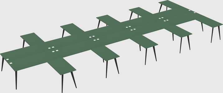 Shared l-shaped office desk system
