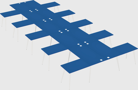Shared l-shaped office desk system