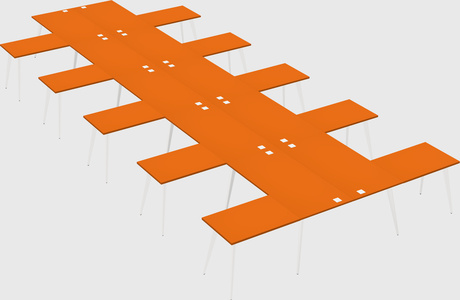 Shared l-shaped office desk system