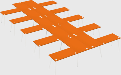 Shared l-shaped office desk system