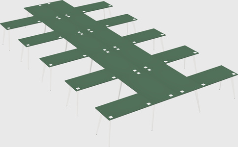 Shared l-shaped office desk system