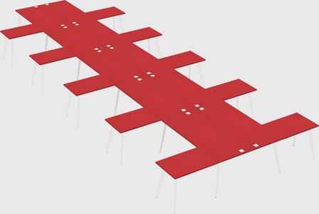 Shared l-shaped office desk system