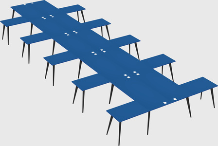 Shared l-shaped office desk system